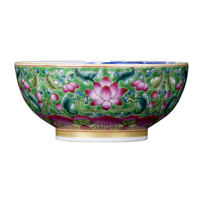 Clock home up with porcelain enamel color hand - made teacup sample tea cup kung fu master cup single CPU triangle flowers pattern circle mackerel bowl