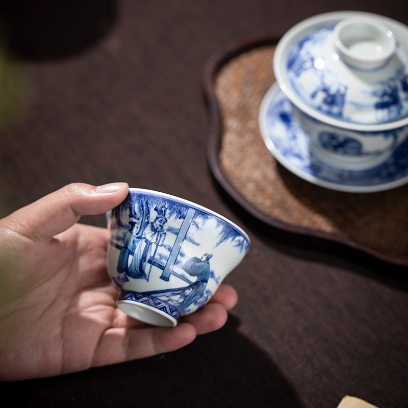 Clock home up jingdezhen hand - made character cup to maintain pressure hand cup sample tea cup cup kung fu master cup single CPU