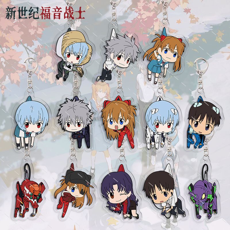 Eva Peripheral Cartoon Anime Acrylic Keychain Ayanami Rei, Asuka, Shinji, Student Backpack Pendant