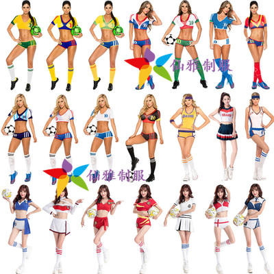 Euro Cup Football Cheerleaders' performance costumes: Germany, Portugal, France, Spain, Italy, England