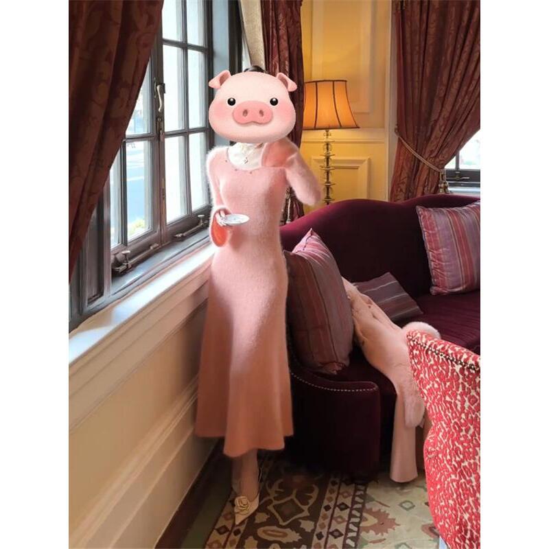 Romantic Date Pink Dress for Mature Women, Fashionable New Spring Dress, Alluring Long Dress Trend