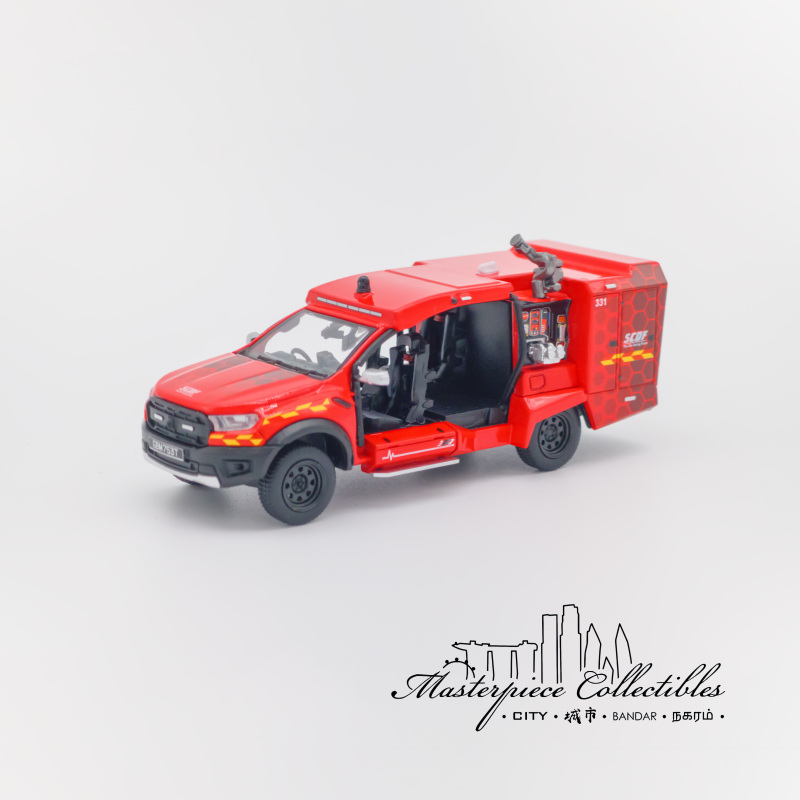 Masterpiece Model | Masterpiececollectibles1/64 Light City Fire Truck Red Rhino Model