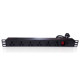 Cabinet row plug PDU cabinet socket 19-inch PDU power supply network cabinet power supply 6-bit black household power strip