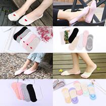 Invisible boat Socks cotton wool short socks ultra-thin non-slip silicone does not fall to womens cotton students Korean version