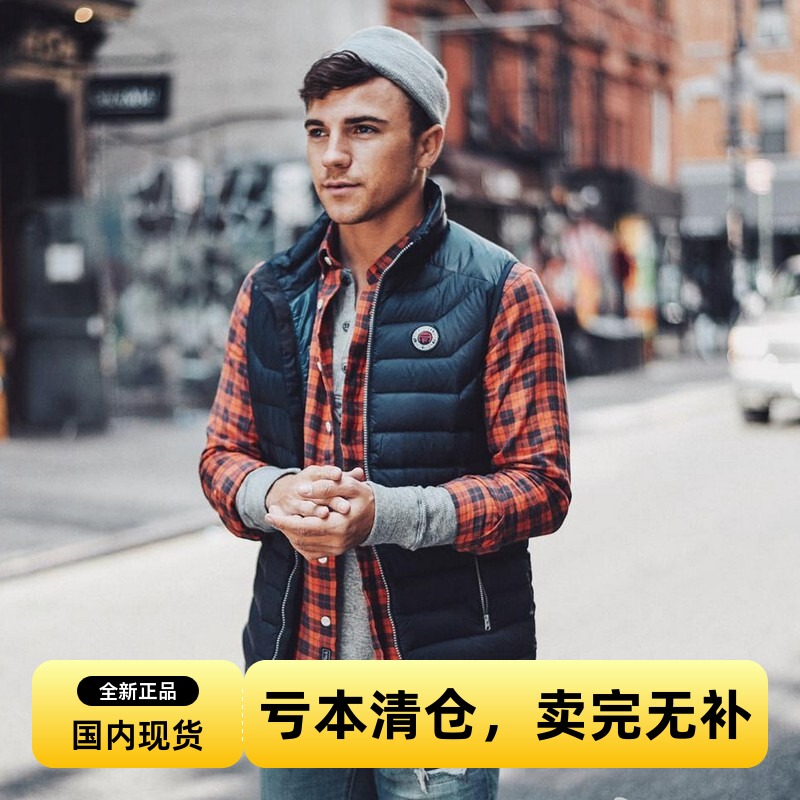 Abercrombie Fitch American Af Genuine Men's Autumn and Winter Lightweight Warm Windproof Storage Cotton Vest Vest Abercrombie Fitch American Af Genuine Men's Autumn and Winter Lightweight Warm Windproof Storage Cotton Vest Vest