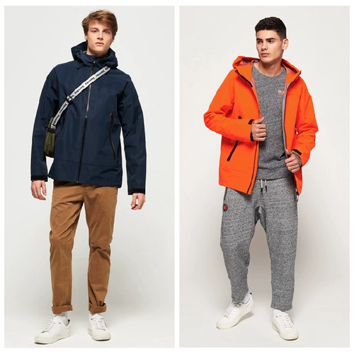 Superdry Ветрозащитная водонепроницаемая куртка, плащ, толстовка с капюшоном, дождевик, длина миди, (в наличии на складе)