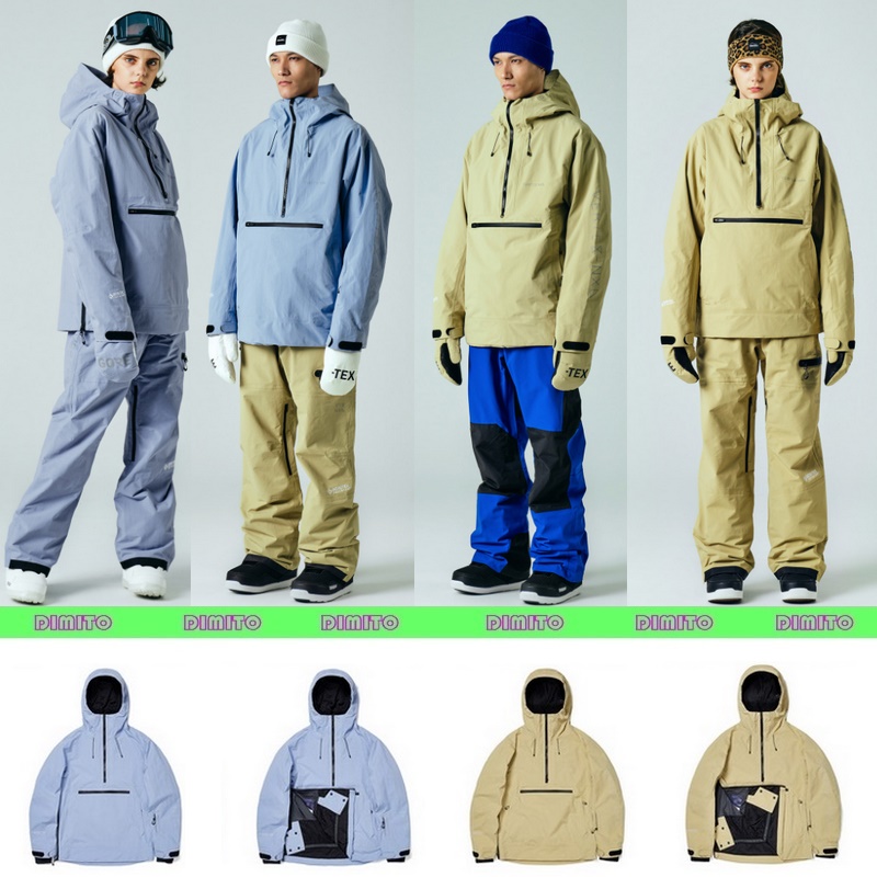 2122DIMITO Korean ski suit waterproof windproof loose snow suit pants winter outdoor men and women veneer violets