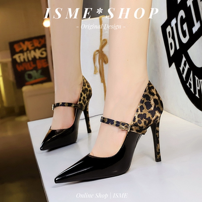 One-piece patent leather single shoes, ultra-high heels, satin, European and American style, leopard print pointed toe women's shoes, sexy and high heels for spring and autumn