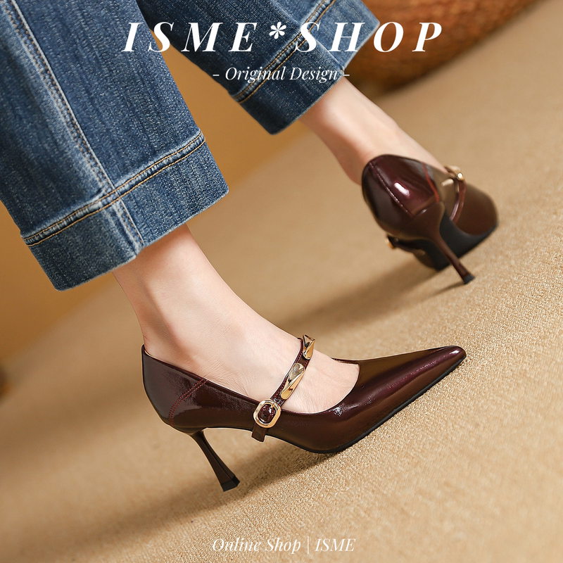 Thin-Heeled 2026 Mary Jane Spring and Autumn High Heels, Light Luxury and Stunningly Beautiful, Maden Steve, Comfortable and Not Tiring, Pointed Toe, Intellectual Style for Women