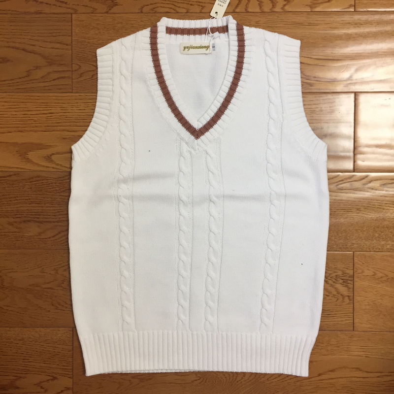 Của nam giới Knit Vest Mùa Thu Mùa Đông Tóc Vest Không Tay Áo Len Hàn Quốc Mace Một V-Cổ Đầu Gối Vai Vài Tinh Khiết Xu Hướng