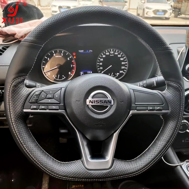 Xu Ji Tu Da Tu Le Qi Jun Qashqai King Ke Sylphy New Tian Lai Qi Da Navarra hand-sewn leather steering wheel cover