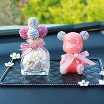 Creative Mesh Red Inlaid Drilling Electroplating Little Bear Car Interior Pendulum cute pink goddess Car Perfume for men and women