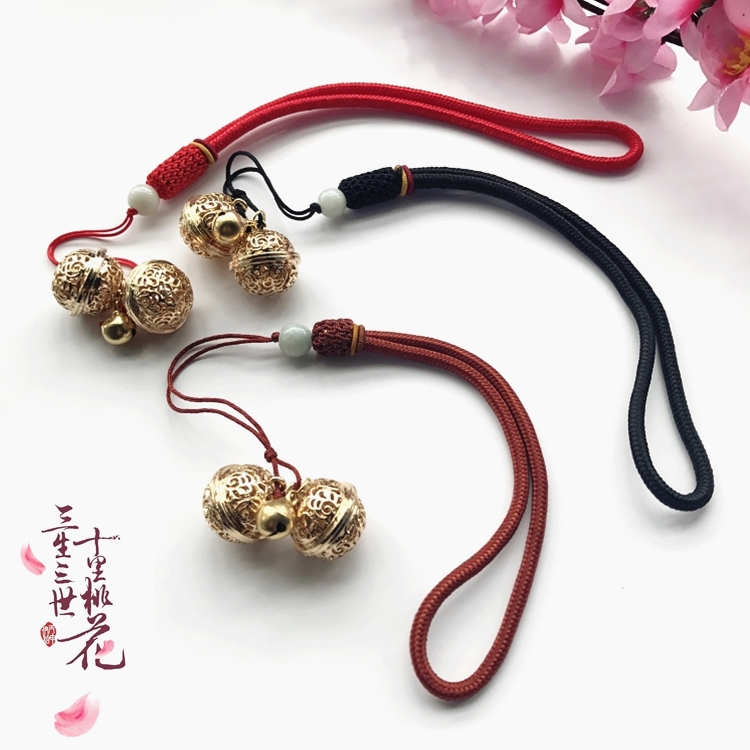 Sansheng Sanshi Shili Peach Blossom White Phoenix Nine với Chuông Vòng chân Donghua Hoàng đế Trust Vòng đeo tay Dilizhaba - Vòng chân lắc chân nữ bạch kim
