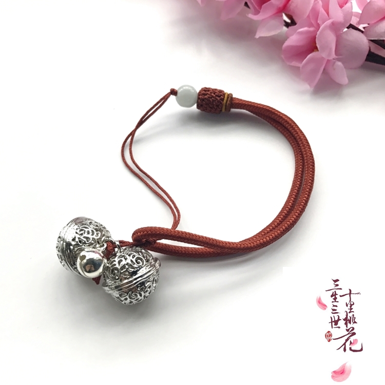 Sansheng Sanshi Shili Peach Blossom White Phoenix Nine với Chuông Vòng chân Donghua Hoàng đế Trust Vòng đeo tay Dilizhaba - Vòng chân lắc chân nữ bạch kim