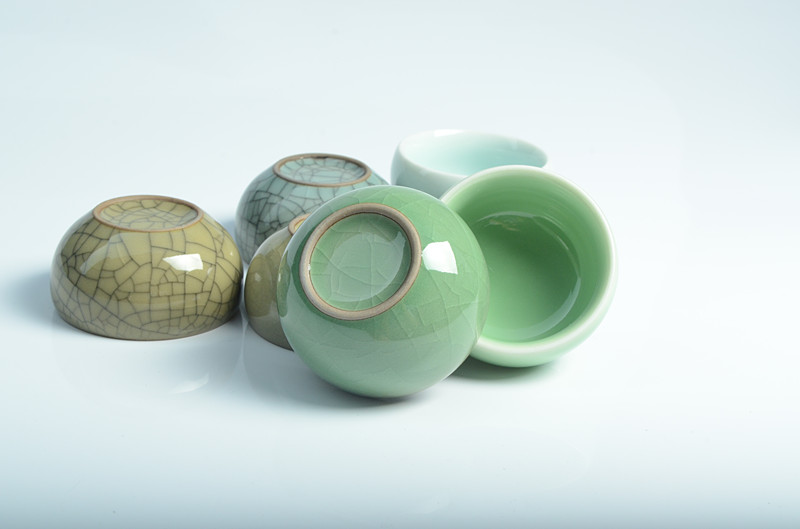 Longquan Celadon Kung Fu Teacup Chén gốm Cup Kung Fu Bộ tách trà đơn Cốc rượu thủy tinh 盏 bộ ấm trà đẹp giá rẻ