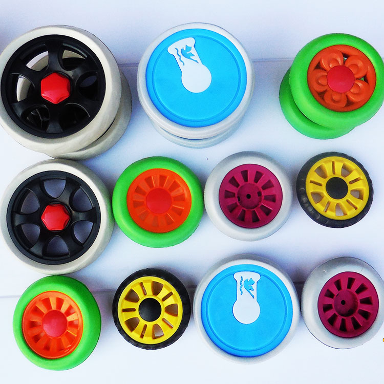 Baby boy trolley wheel accessories kid imitation bamboo rattan choreography chair wheel baby umbrella car front rear turn universal four wheels