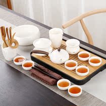 Dehui goat Jade white porcelain kung fu tea set home simple ceramic side pot bowl office dry Fort