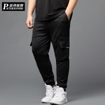 Summer thin toe-tied overalls men's fashion brand fat guy loose plus fat plus size fat men's casual pants tide