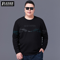 Large size mens sweatshirt men plus fat increase spring and autumn loose leisure long sleeve T-shirt male fat tide fat top