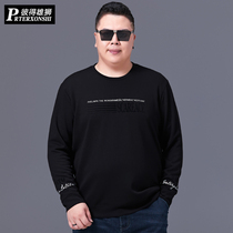 Fat-up loose clothes male fat man casual fat fat man casual fat round neck size long sleeve body shirt spring and autumn Joker top