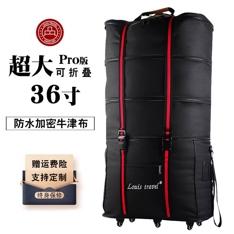 Louis Travel Study Abroad and Immigration Luggage for Men and Women, Extra-Large Capacity Airline Checked Bag with Universal Wheels