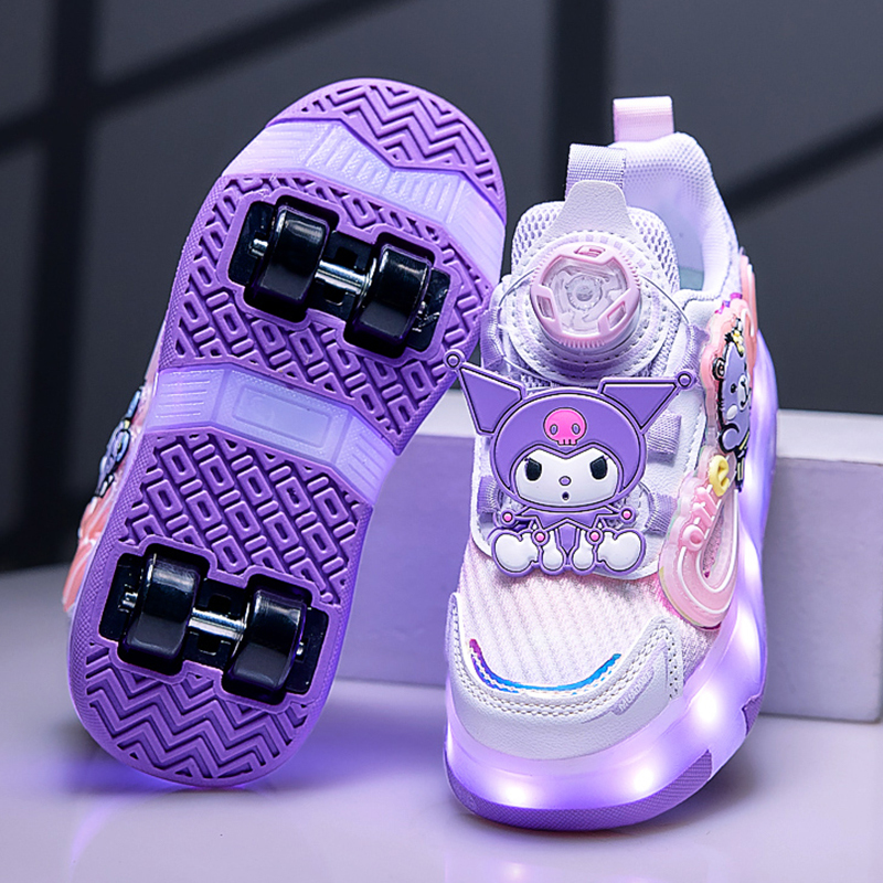 Kuromi Girls' Roller Shoes Spring 2026 New Model Children's Princess Roller Skates Four-Wheel Invisible Sports Skates
