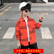  Boys flower shirt spring and autumn thin jacket 6-year-old children autumn 7 fried street clothes 8 middle and large children 9 long-sleeved 10 shirts