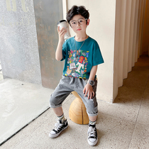 Boy Summer fit suit Short sleeves 6 years old Children 7 Summer 8 jeans 9 Two sets 10 Boy 11 11 12 clothes