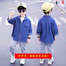  Boys denim jacket spring and autumn 2021 new shirt 4-year-old children 5 boys 6 middle and older children 7 casual 8 shirts 9 tide