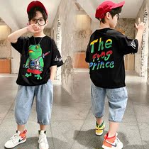 Boy short sleeve suit Summer style 4-year-old Children 5 Ocean Gas 6 jeans 7 Two sets 8 CUHK Scout 9 Summer 10 clothes