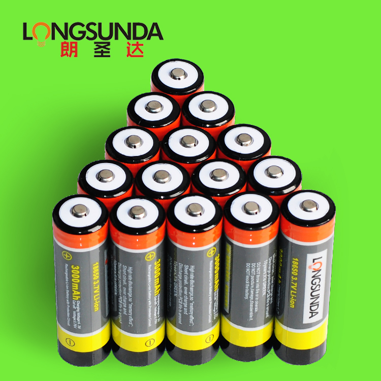 Longsunda 18650 lithium battery 3000 mAh rechargeable 4 2v large capacity power 3 7v flashlight battery