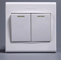 Siemens product Yiya White series two open (two position) single control with fluorescent button switch panel