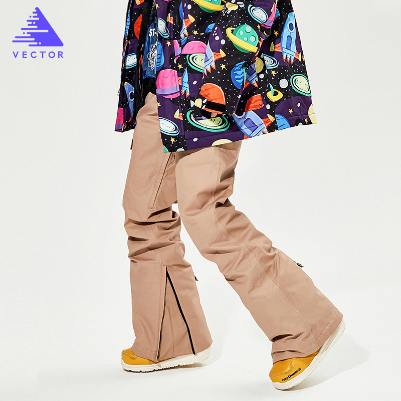 VECTOR ski suit Men's and women's snow pants Ski pants Men's and women's waterproof wind warm charge mountaineering single and double board snow pants