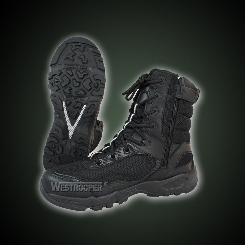 New product black slitted superfiber tactical boots