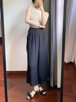 Cool 100 lap high waist lacing acetic acid pituality 80% pants large size wide-legged pants