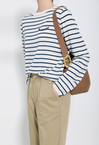 Cotton wool spring summer thin round neck striped undershirt 100 hitch casual fresh and tacky and smiling face