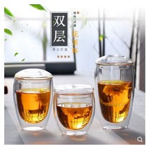 Wholesale household double-layer glass insulated transparent teacup creative water cup heat-resistant coffee cup Juice drink cup