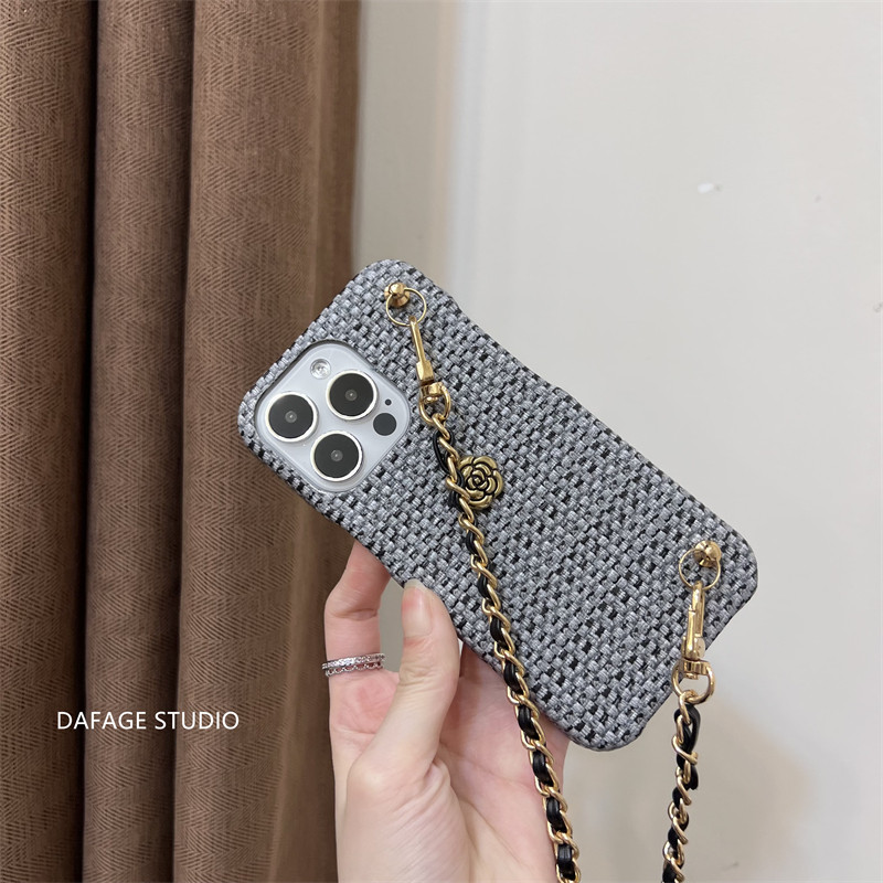 Camellia Golden Ball Crossbody Phone Case For Iphone Shockproof_voghion.com