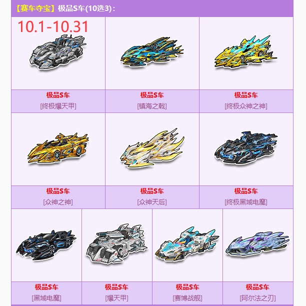 Qq Speed Racing Treasure Hunt S Car Ultimate Sky Blast Armor/God of Gods/Cyber Battleship/A Car Time Traveler Qq Speed Racing Treasure Hunt S Car Ultimate Sky Blast Armor/God of Gods/Cyber Battleship/A Car Time Traveler