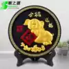 Golden pig activated carbon carving ornaments to formaldehyde wine cabinet Living room entrance decoration Housewarming business Zodiac New Year gifts