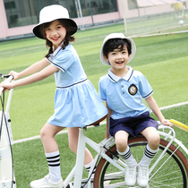Primary school school uniforms summer clothes new 2020 childrens short-sleeved pure cotton sports class clothes teacher kindergarten garden clothes customization