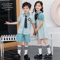 Primary school uniforms for summer clothes new 2021 children foreign air short sleeve sports class 61 kindergarten garden clothes summer