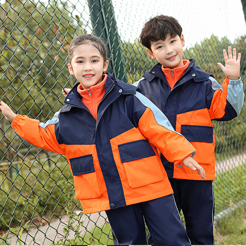 Primary school uniforms Autumn winter sets new children's submachine clothes Three sets of class uniforms Thickened Teachers Kindergarten Garden Clothes