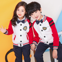 Primary school school uniforms spring and autumn new pure cotton three-piece childrens sports class clothes teachers kindergarten autumn garden clothes