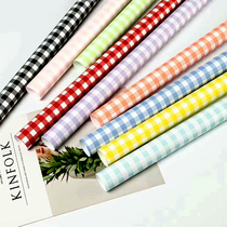 Summer Plaid series Bouquet packaging Plaid flower wrapping paper Waterproof florist supplies