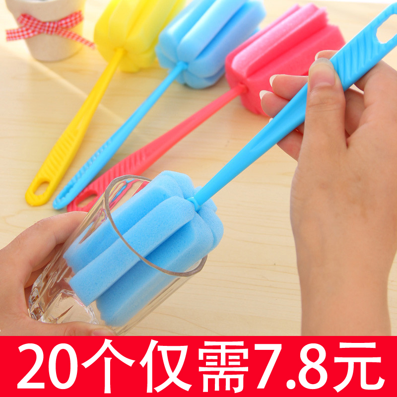 20 packs of wash cup brush sponge brush long handle cup brush bottle brush tea cup brush kitchen with brush artifact cleaning brush
