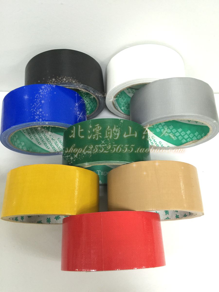 Color cloth base adhesive tape single-sided diy decoration black vigorously high viscosity Caution Stick Red Wedding Carpet Rubberized Fabric