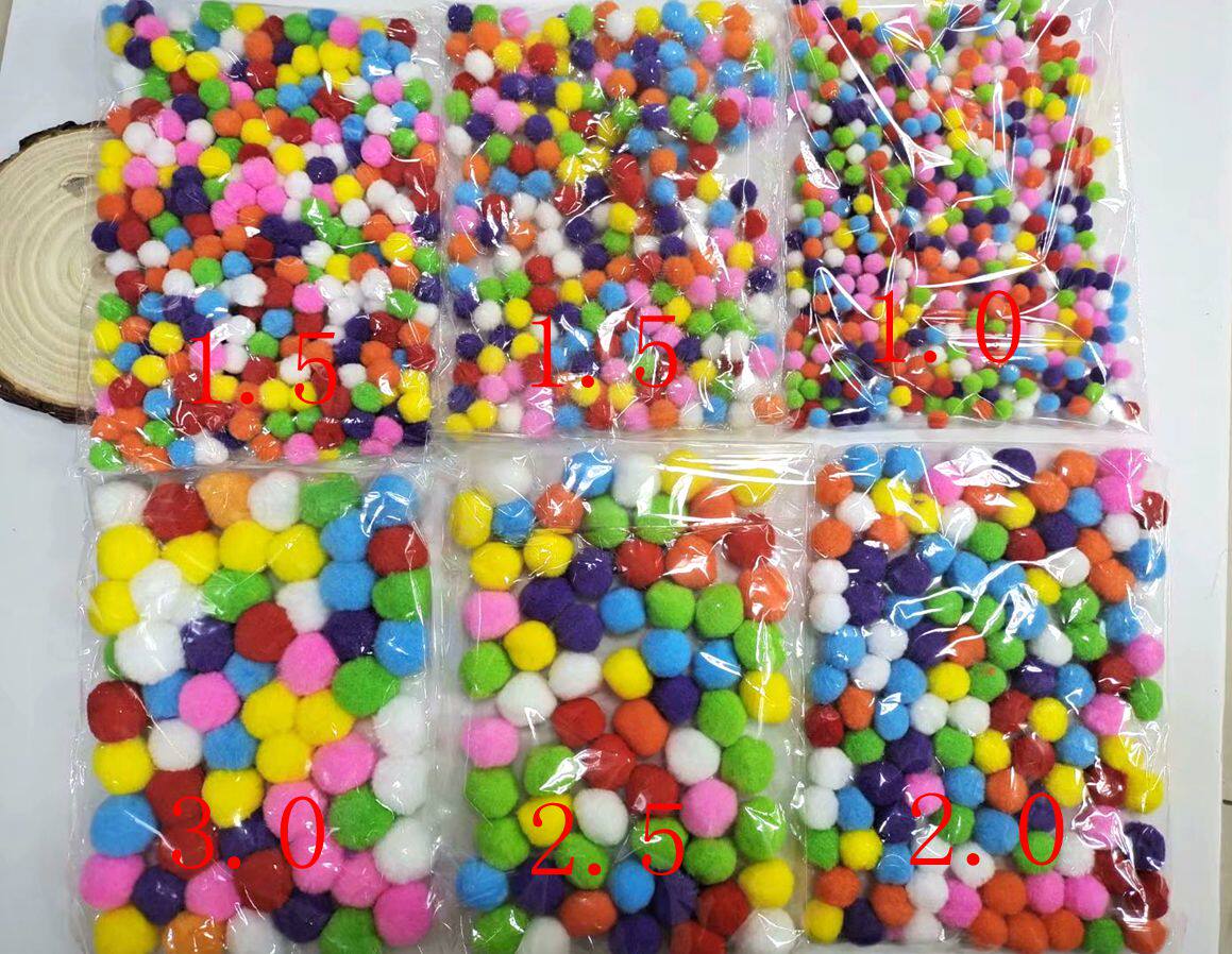 Large and medium color high-bowl hair ball fur ball golden kindergarten diy handmade material hair ball