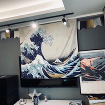 Literary ins Hanging cloth Decorative cloth Japanese wave Japanese and style Simple home tapestry Leisure art