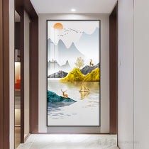 Modern Xuanguan decoration painting into the family corridor Wall Painting Aisle Vertical Version Hung Painting New Chinese Landscape Painting Wind Scape Painting Living Room